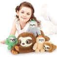 thumbnail image 4 of MaoGoLan Sloth Stuffed Animal Sloth Plush Toy Set 23.6-Inch Giant Mommy Sloth Plushie with 4 Soft Baby Sloths Inside Stuffed Sloth Toys, 4 of 9