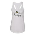 thumbnail image 2 of Wild Bobby, Bee Happy Motivational Inspirational Teachers, Pop Culture, Women Racerback Tank Top, White, Small, 2 of 4