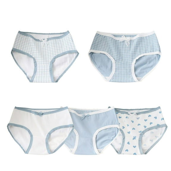ZACPNCV Teen Girls Soft Cotton Underwear Kids Panties 5-Pack Assorted Briefs Multicolor 14-15 Years