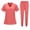 Saffron, variant on Minjewel Women's V-Neck Short Sleeve Two-Piece Scrubs for Women Set with Pockets, Soft & Durable Medical Scrub Set for Hospital & Clinic Wear,Black L