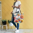 thumbnail image 4 of FORMRS Womens Canvas Tote Bag with Zipper Inner Pocket Shoulder Handbag, Watercolor Tomatoes, 4 of 7