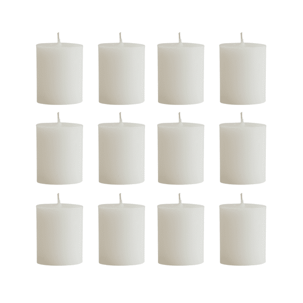 VELAS DECORATIVAS de Parafina y Cera de Abeja Sin Fragancia - 12 piezas YMA HOME Velas Decorativas / Parafina y Cera de Abeja / Sin Fragancia / Color Blanco
