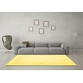 thumbnail image 3 of Ahgly Company Machine Washable Indoor Round Solid Yellow Modern Area Rugs, 5' Round, 3 of 4