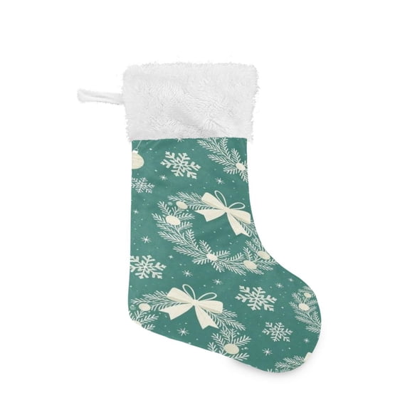 DIXRUYEE Hanging Christmas Decor Stocking Snowflakes and Wreaths Teal