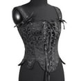 thumbnail image 5 of QIPOPIQ Clearance Corset Top for Women Renaissance Faire Eyelet Lace-up Floral Print Fishbone Court Vintage Corset, 5 of 7