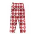 thumbnail image 5 of Xecao Red Plaid Daisy Women's Straight Lounge Pajama Pants: The Epitome of Relaxed Sleepwear, 5 of 9