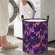 thumbnail image 5 of Fotbe Purple Dreamcatcher Cesto de Ropa con Asas, Cesto Impermeable de Gran Capacidad, Bolsa de Lavado para Dormitorio, Cesto de Ropa con Ruedas y Asas-Small, 5 of 6