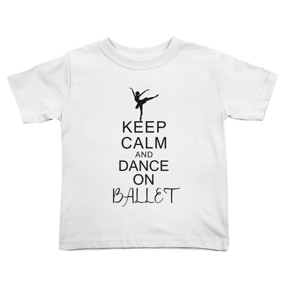 Keep Calm And Dance On Ballet Cute Toddler T-Shirts for Boys Girls (White, Youth L)