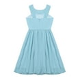 thumbnail image 5 of iEFiEL Big Little Girls Halter Neck Chiffon Summer Dress Sleeveless Rhinestone Wedding Birthday Party Dress Sky Blue 8, 5 of 7