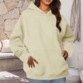 thumbnail image 2 of VISALY Hoodies Pullover Tunic Sweatshirt Womens Oversized Hoodies Fleece Sweatshirts Long Sleeve Sweaters Pullover Fall Outfits Comfy Sweaters for Women Comfort Sweatshirt Business Sweaters Beige L, 2 of 6