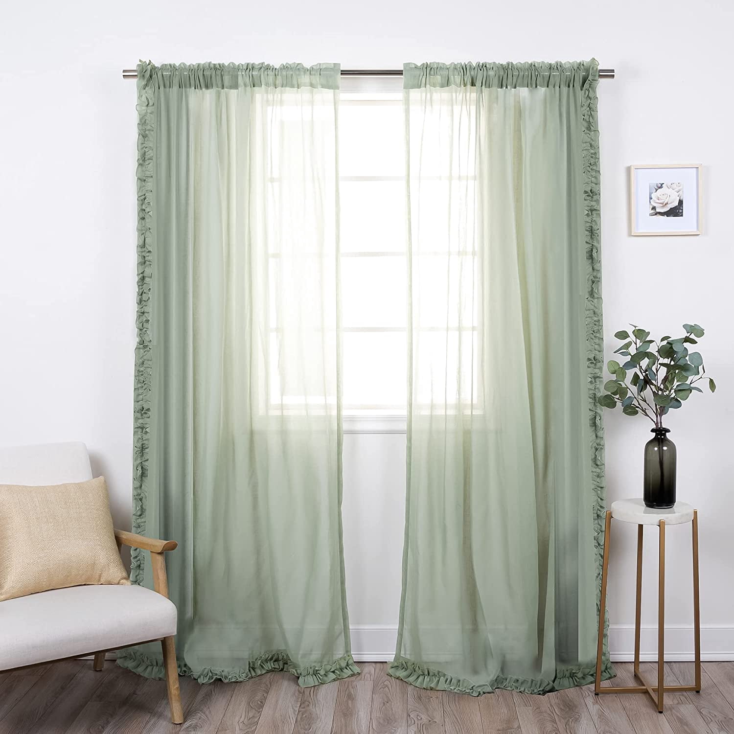 Small Ruffle Curtain Quality Home Small Ruffle Curtains - Walmart.com