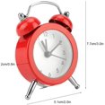 thumbnail image 2 of Reloj despertador de Metal con doble campana Retro, alarma de sonido silencioso y fuerte con, 2 of 5