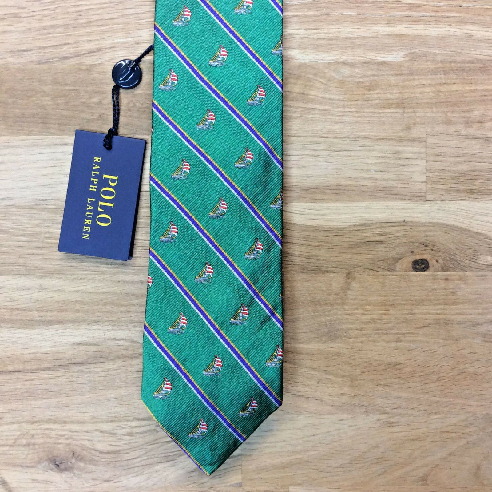 $ Polo Ralph Lauren Men's SILK tie , MADISON, 1,Green , Italy -  
