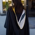 thumbnail image 4 of Endea Graduation Masters Hood For Science, Mathematics, Political Science - Gold/Silver/Navy Blue, 4 of 6