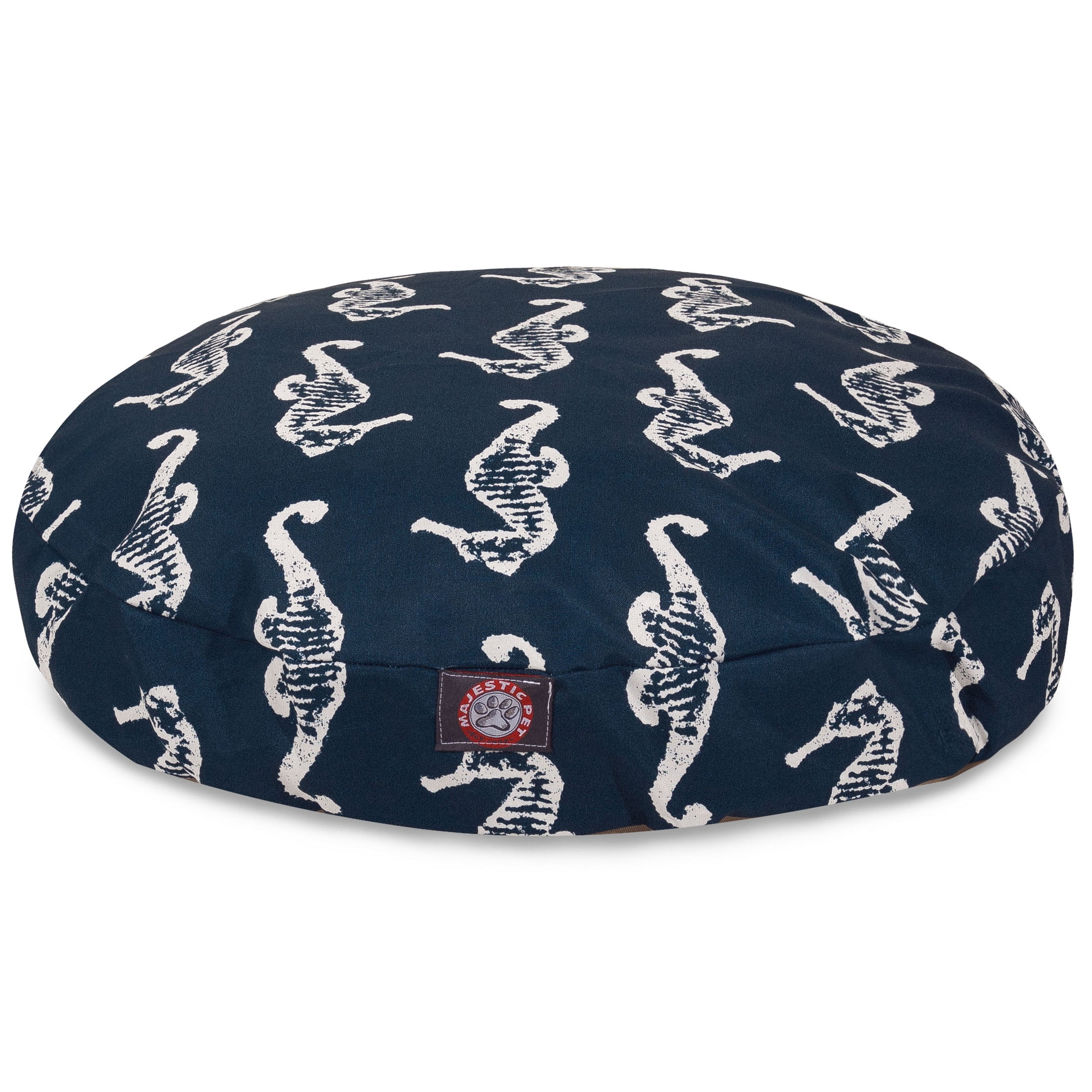 Majestic Pet | Sea Horse Round Pet Bed For Dogs, Removable Cover, Navy, Large
