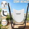 thumbnail image 2 of G TALECO GEAR Hammock Chair with Stand, Heavy-duty Hanging Chair with Stand, Sturdy Swing Chair Stand 350lbs, Hammock Chair Included, for Indoor Outdoor, White, 2 of 7