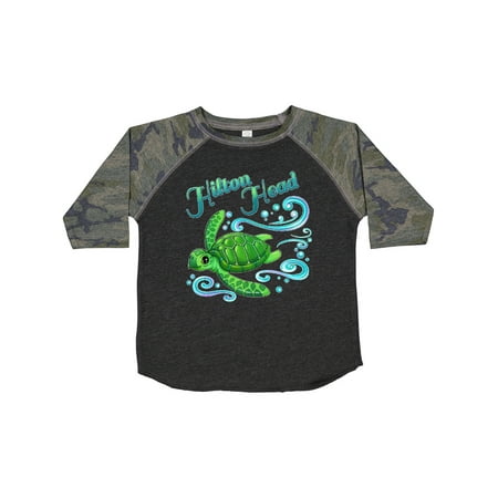 

Inktastic Hilton Head Cute Sea Turtle with Waves and Bubbles Gift Toddler Boy or Toddler Girl T-Shirt