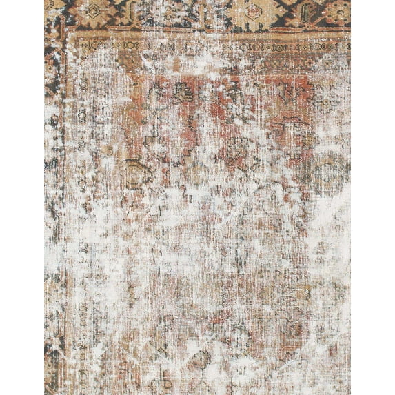 Ahgly Company Machine Washable Indoor Rectangle Abstract Dark Almond Brown Area Rugs, 2' x 3'