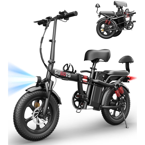 750W Electric Bike for Adults, 16" * 3.0 Fat Tire Electric Bike, 48V 20Ah Battery Commuter Ebike, Handlebar Bag & Rear Seat, 20mph off-road UL2849