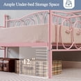 thumbnail image 4 of VECELO Twin Size Metal Daybed with Headboard, Metal Slats Support/Easy Assembly, No Box Spring Needed, Pink, 4 of 7