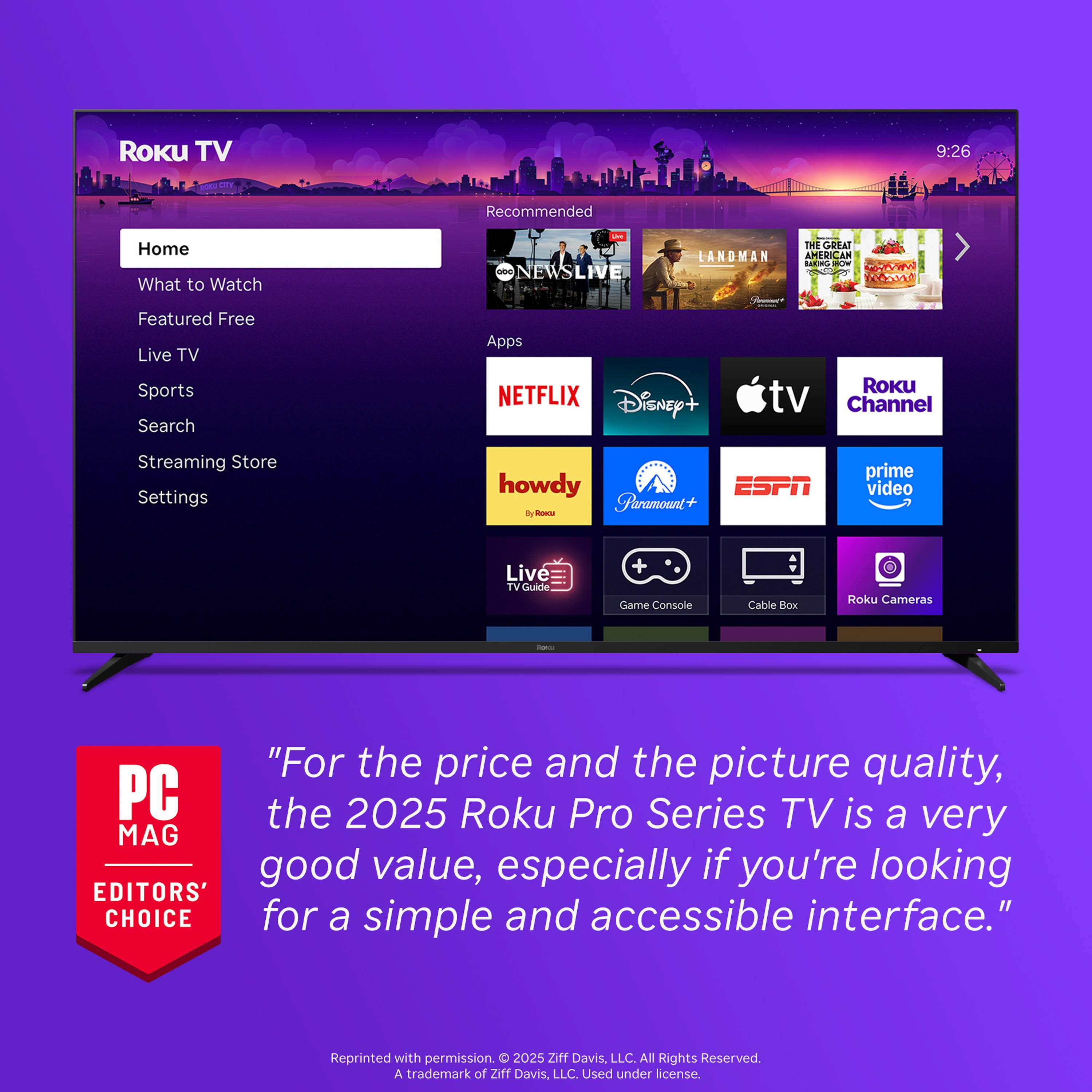 Roku Smart TV – 65- Inch Pro Series, 4K QLED Mini-LED TV – Roku TV with Backlit Voice Remote Pro