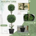 thumbnail image 4 of HOMCOM 2 Pack Artificial Boxwood Topiary Ball Trees, Fake Plants in Pot, 4 of 10