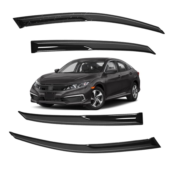 For 2016-2021 Honda Civic 4 Door Hatch Window Visors Rain Guards Deflectors US