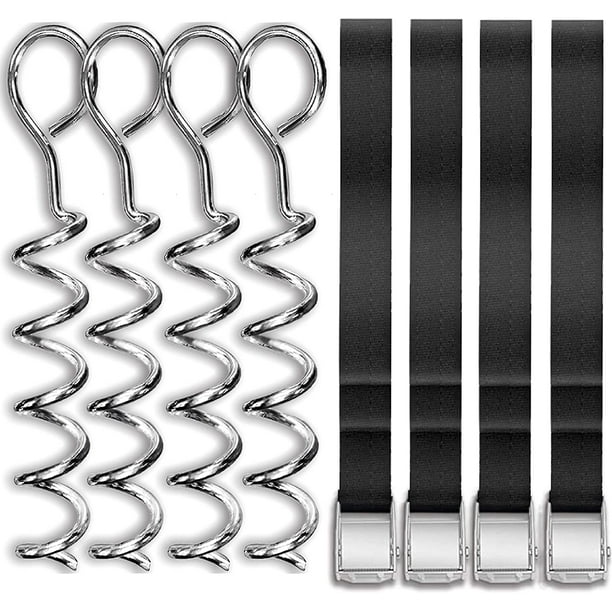 Trampoline Corkscrew StakesHeavy Duty Steel Anchor Kit for Trampolines