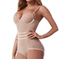 thumbnail image 6 of Baqcunre Shapewear Bodysuit,Waist Training Bodysuit Double Abdominal Full Body Shaper Lingerie Breathable Smooth Corset Tummy Control Bodysuit,Womens Bodysuit Womens Tops Beige M, 6 of 8