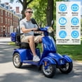 thumbnail image 2 of QEEKA Heavy-Duty All Terrain 4-Wheel Mobility Scooter, Blue, 500 lb Limit, 2 of 8
