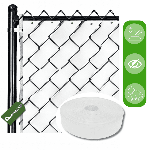 Cinta Rompevientos Plástica Para Malla Ciclónica Rollo 10 m2 Blanco INMATMEX Cinta Rompevientos 10 m2 Blanco