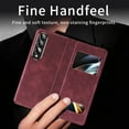 thumbnail image 4 of for Samsung Galaxy Z Fold 2 Case,Leather Cover Slim Clear Window View Shockproof Thin Cover with Kickstand Anti-Scratch Protective Phone Case Compatible with Samsung Galaxy Z Fold 2, Winered, 4 of 7