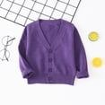 thumbnail image 2 of Gibobby Sweater Baby Boys Girls Button-Up Cardigan Crew Neck Long Sleeve 12 Months 2t 3t 4t Toddler Knit Sweater(18-24 Months,Purple), 2 of 6
