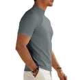thumbnail image 4 of Men's Mock Turtleneck T Shirt Short Sleeve Solid Basic Tee Soft Casual Pullover Top Gray M, 4 of 9