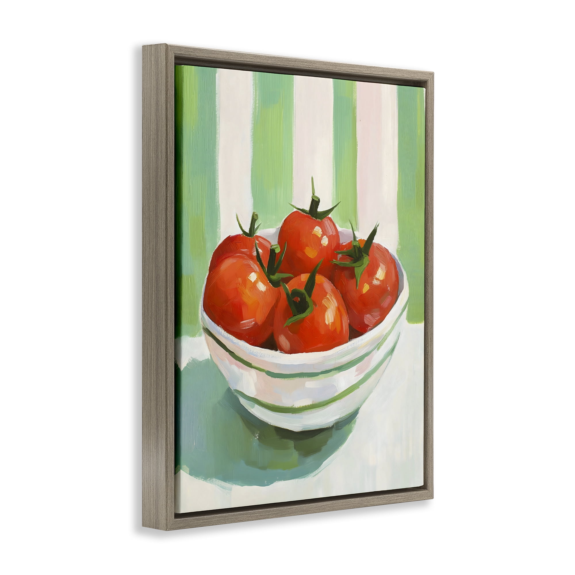 Stupell Industries Bowl of Fresh Tomatoes Brown Framed Floater Canvas Wall Art, design by The Prints Vibe