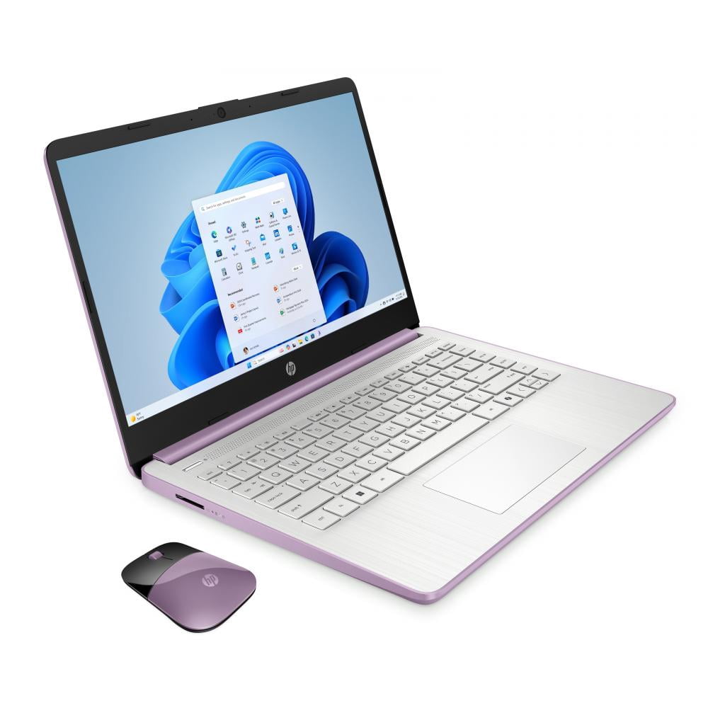 HP 14" HD Touchscreen Laptop with Copilot Intel N150 4GB RAM 128GB SSD Winter Lavender + HP Wireless Mouse + One Year M365 Subscription