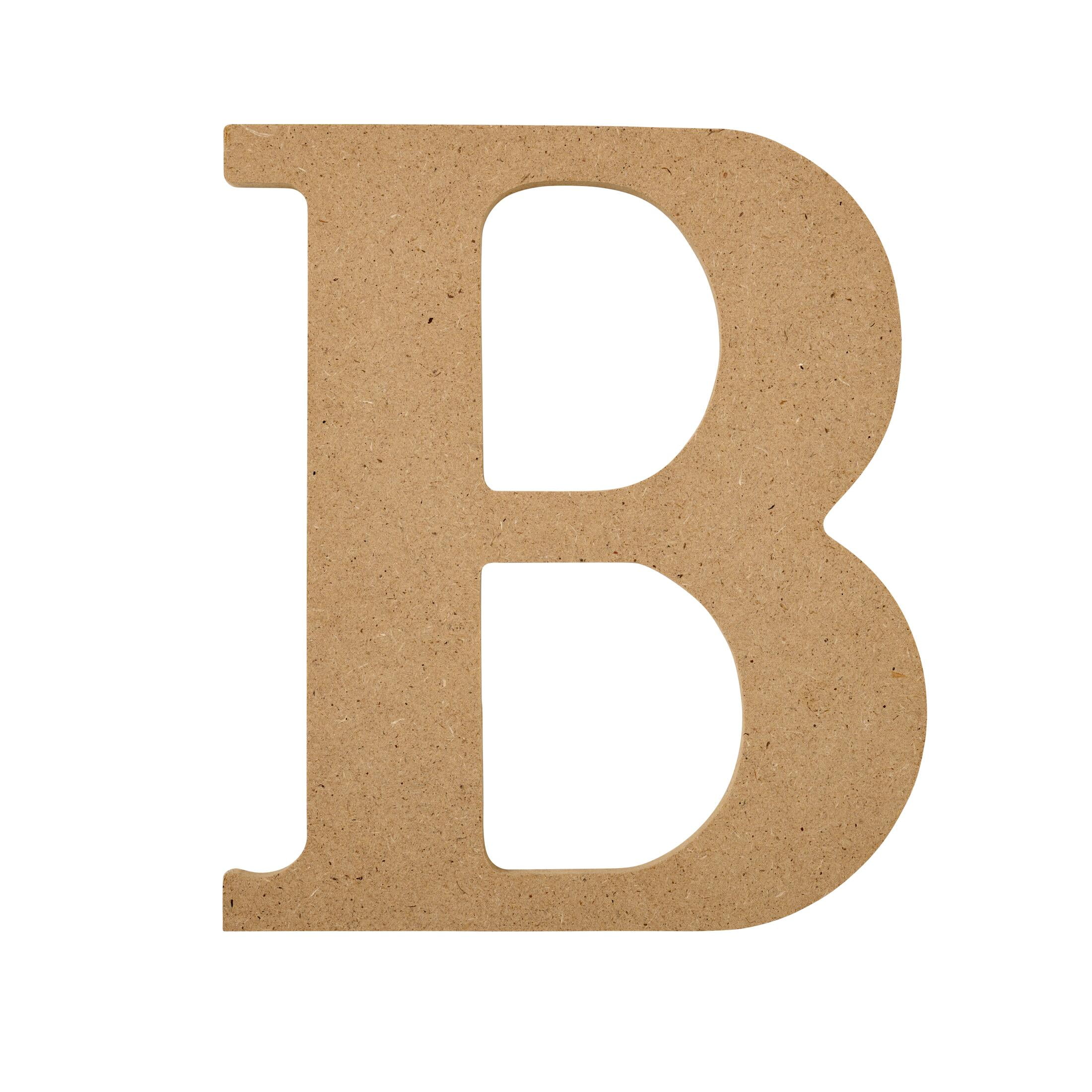 (2 pack) Plaid Unfinished Wood MDF 5" Letter for DIY Arts and Crafts, B