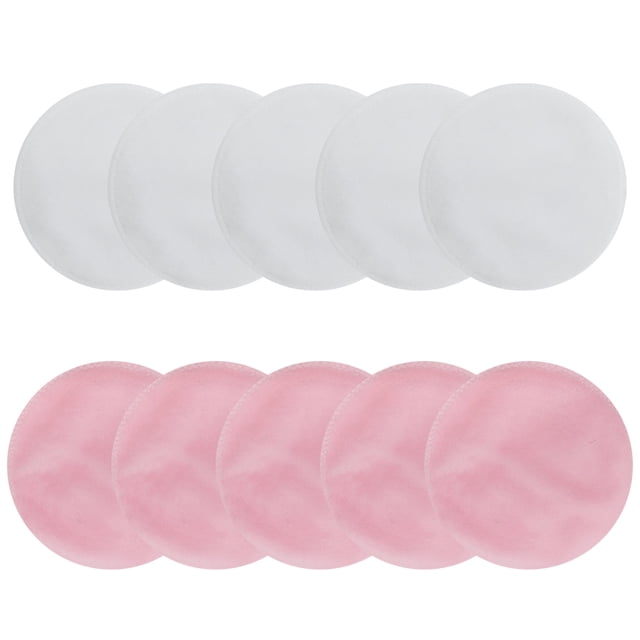 Reusable Makeup Remover Pads - 10 Pieces Soft Organic Cotton Rounds with Washable Drawstring