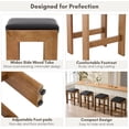 thumbnail image 4 of Guyou 27" Farmhouse Wooden Bar stools, Backless Saddle Counter Height Stools with Upholstered Cushion for Kitchen Island/Counter/Bar, PU Black(Set of 2), 4 of 7