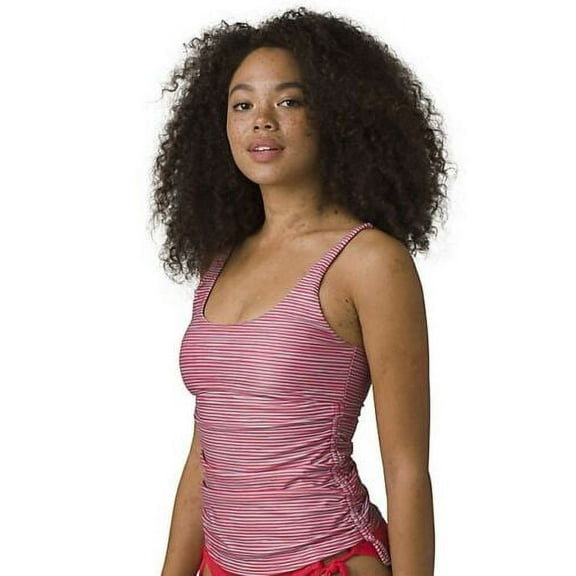 prAna Melody Sz Small (S) Scoop Neck Side Shirring Tankini Top Papaya Tradewinds