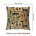 thumbnail image 4 of Prehistoric Fluffy Throw Pillow Cushion Cover, Dated Irregular Caveman Paint Forms with Bird and Cow Shape Early Modern Humans, Decorative Square Accent Pillow Case, Tan Brown, 4 of 7