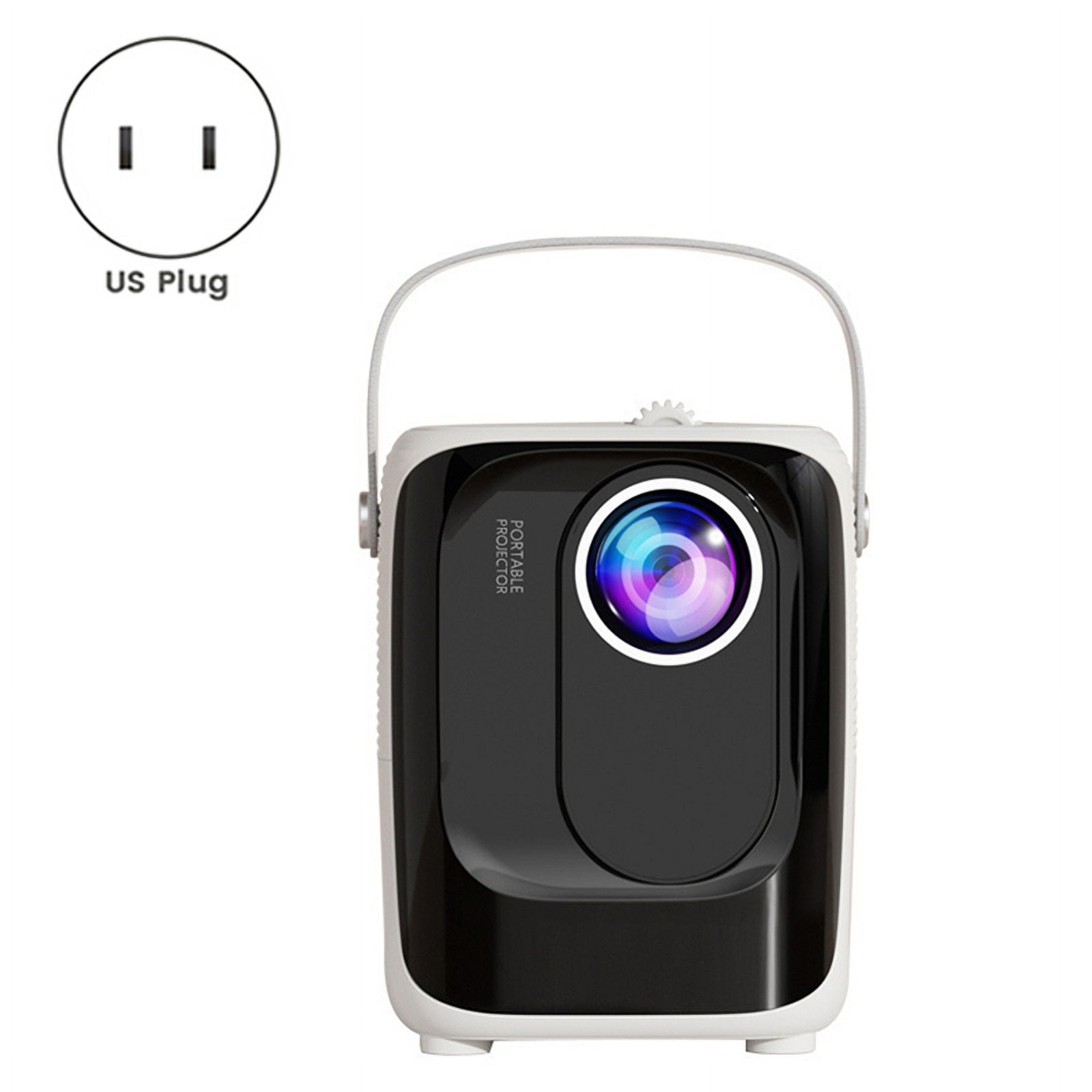 S10 1080P Mini Projector Bluetooth-Compatible Android Portable Projector 5G Wifi Home Theater White US PLUG