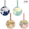thumbnail image 1 of Etiqueta de maleta de viaje de 4 piezas, etiqueta de equipaje de avión, etiqueta de equipaje redonda, patrones de mapa para accesorios de vacaciones, 9,5 cm, 1 of 3