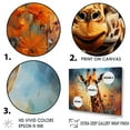 thumbnail image 3 of Designart "Expressionist Grace Of The Brown Giraffe" Animals Giraffe Floater Framed Wall Decor, 3 of 5