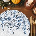 thumbnail image 3 of Blue Floral Round Braided Placemats Set of 8, Thanksgiving Fall Heat Insulation Place Mats Washable Non-Slip Table Mats for Kitchen Dining Party, 15 Inches, 3 of 9