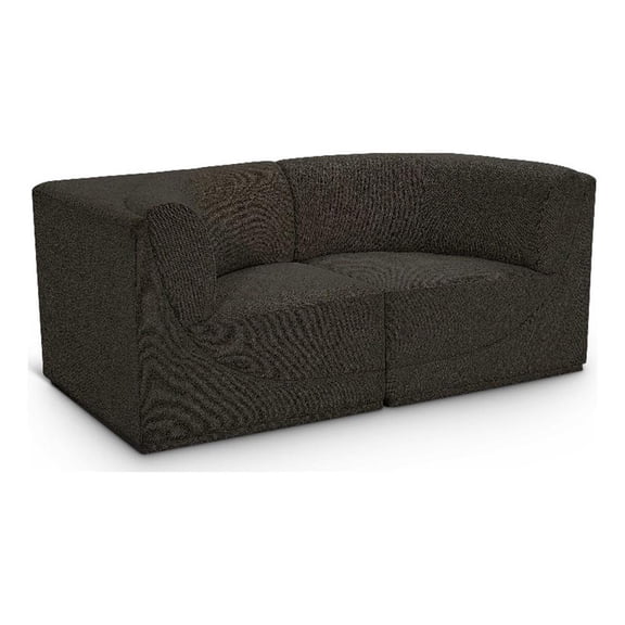 Meridian Furniture Ollie Brown Boucle Fabric Modular Sofa