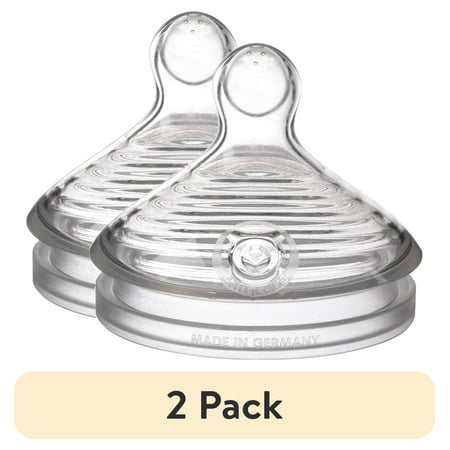 (2 pack) NUK Simply Natural Slow Flow Bottle Nipples, 2-Pack