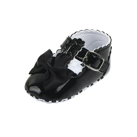 

Gomelly Infant Crib Shoes Prewalker Mary Jane Soft Sole Flats Fashion Princess Dress Shoe Toddler Newborn Black 6C
