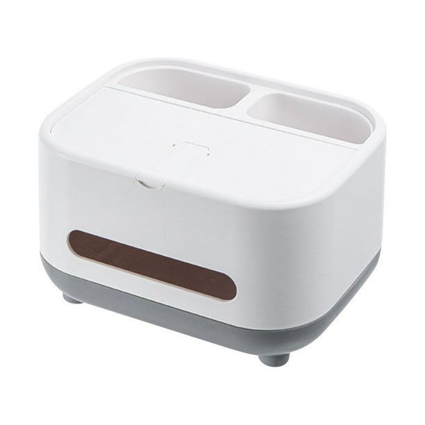 Tissue Box Remote Control Storage Box, Living Room Coffee Table Compartment Paper Box, Creative Home Office Decor, High Capacity Storage, Wall Mountable, Plastic Material, for Bedroom