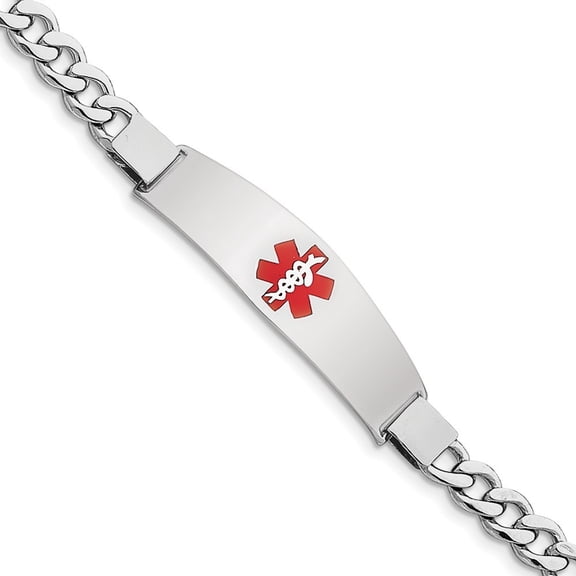 Sterling Silver Medical ID Curb Link Bracelet - 11.5 Grams - 7 Inch - Lobster Claw